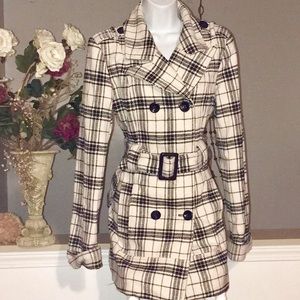 Say What? Plaid Peacoat Women’s Size Large